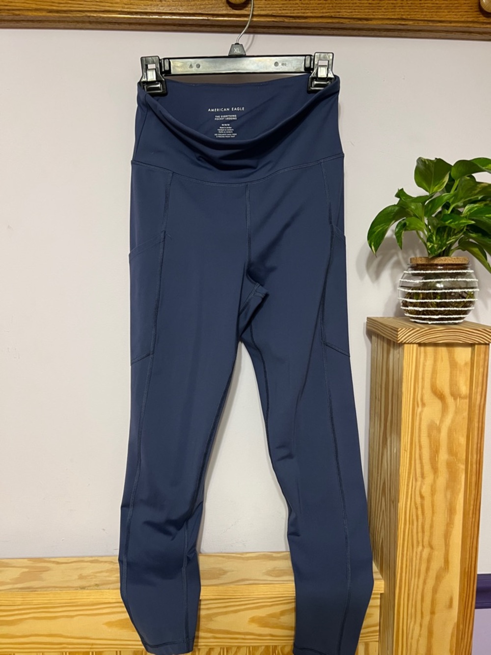 American Eagle Outfitters Navy Blue High-Waist Leggings